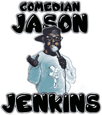 Jason Jenkins Cartoon White Signature (For Dark Color Shirts)