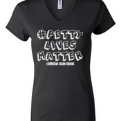 #PettyLivesMatter on Black Women's V-Neck - Women's Short Sleeve V-Neck T-Shirt